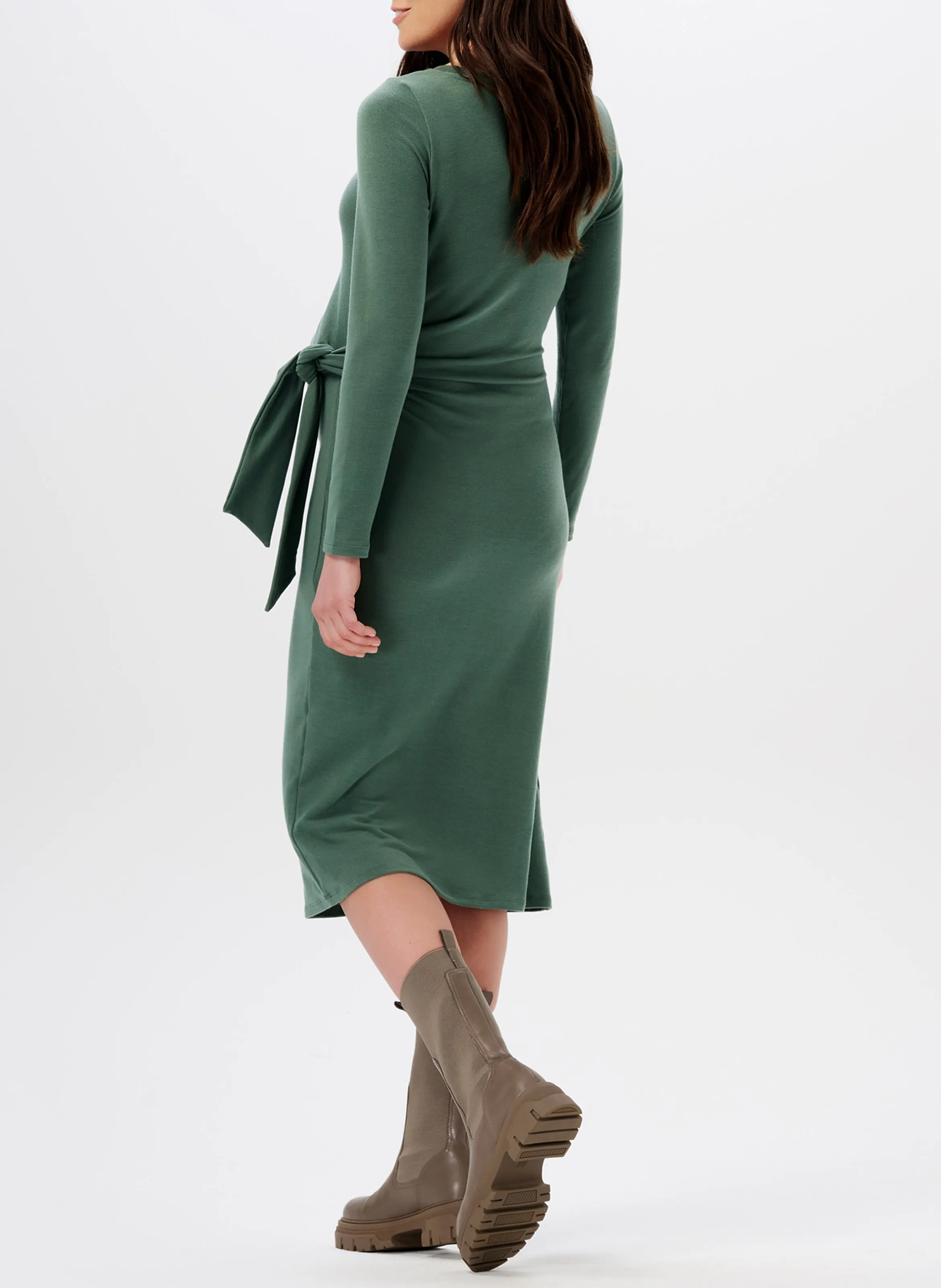 FRISCO  VESTIDO CON CUELLO REDONDO DE PREMAMá EN VERDE