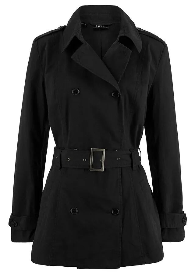 Gabardina corta Negro