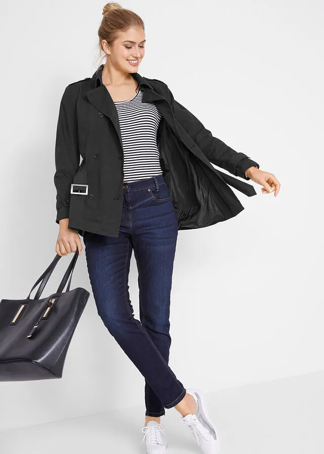 Gabardina corta Negro