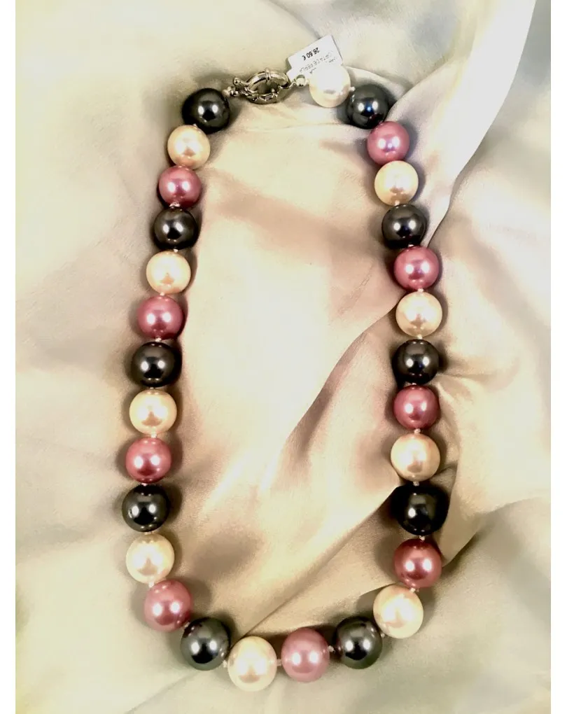 GARGANTILLA CORTA DE PERLA EN VARIOS COLORES, ESTA MONTADA CON NUDO