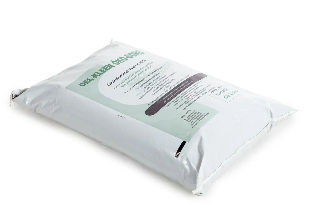 GRANULADO OELKLEEN ÖKOSORB, ABSORBENTE DE ACEITE DE FIBRA NATURAL, FLOTANTE, SACO DE 50 LITROS