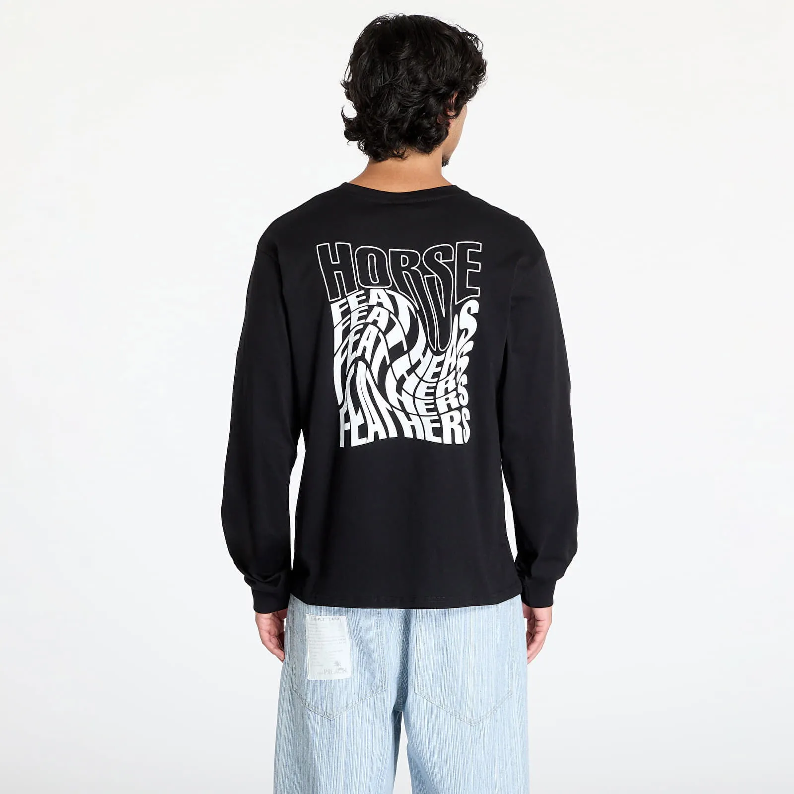 HORSEFEATHERS DISTORT LONG SLEEVE TSHIRT BLACK M