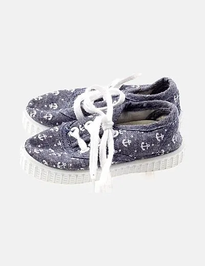 In Extenso Zapatilla azul estampada