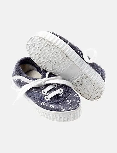 In Extenso Zapatilla azul estampada