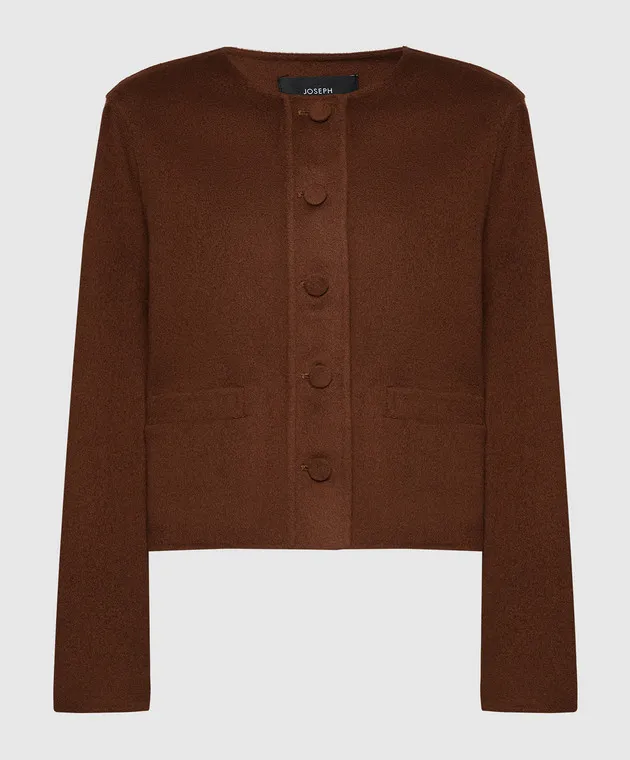 JOSEPH Brown wool and silk jacket