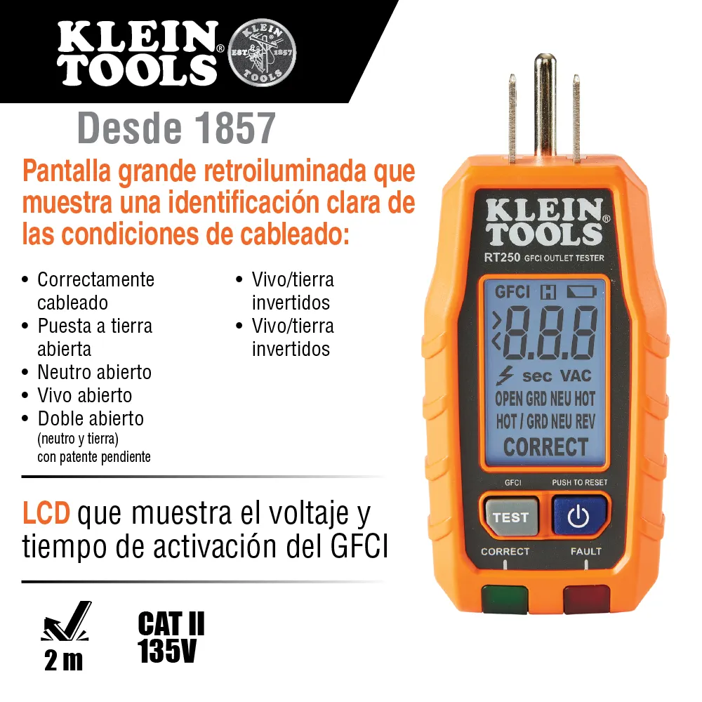 Kit de prueba eléctrica de calidad superior NCVT de Rango dual y probador de receptáculo GFCI
