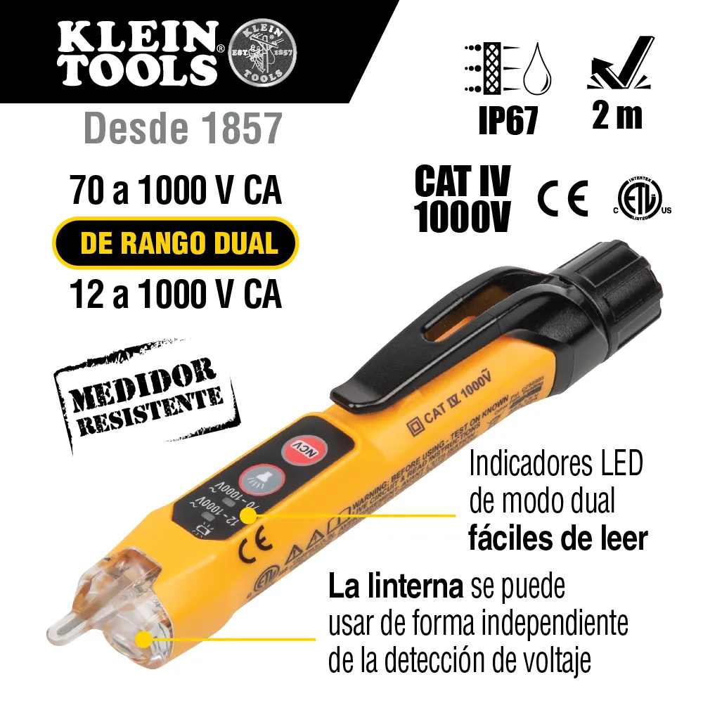 Kit de prueba eléctrica de calidad superior NCVT de Rango dual y probador de receptáculo GFCI