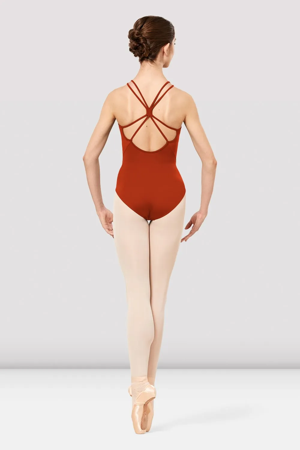Ladies Sora Mesh Cross Back Embroidered Leotard