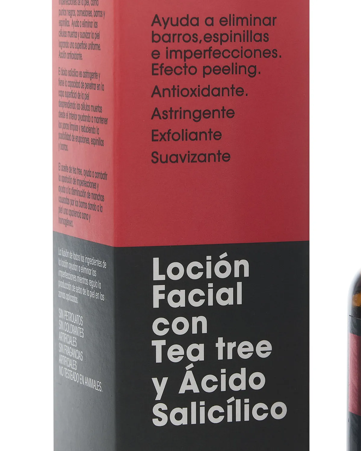 Loción facial con tea tree y ácido salicílico