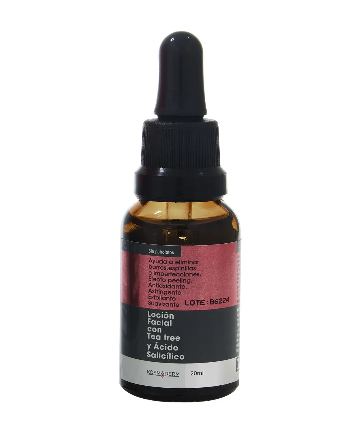 Loción facial con tea tree y ácido salicílico