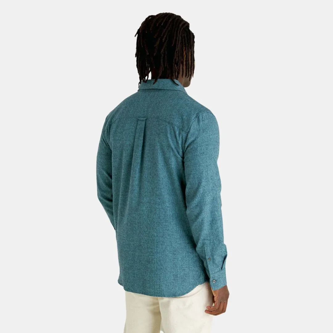 Lyle & Scott Marl Flannel Shirt Alpine Sky Marl