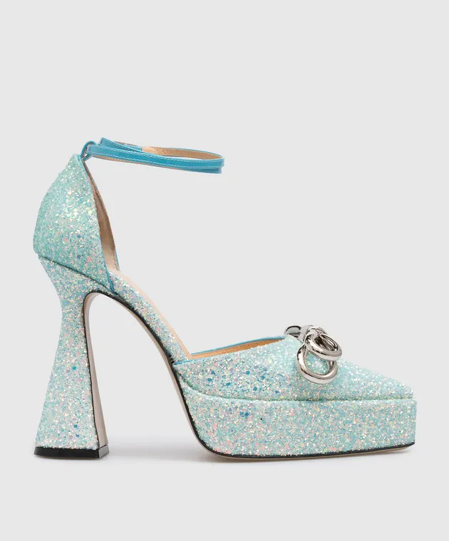 Mach&Mach Blue shoes with glitter