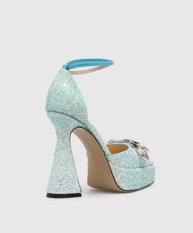 Mach&Mach Blue shoes with glitter