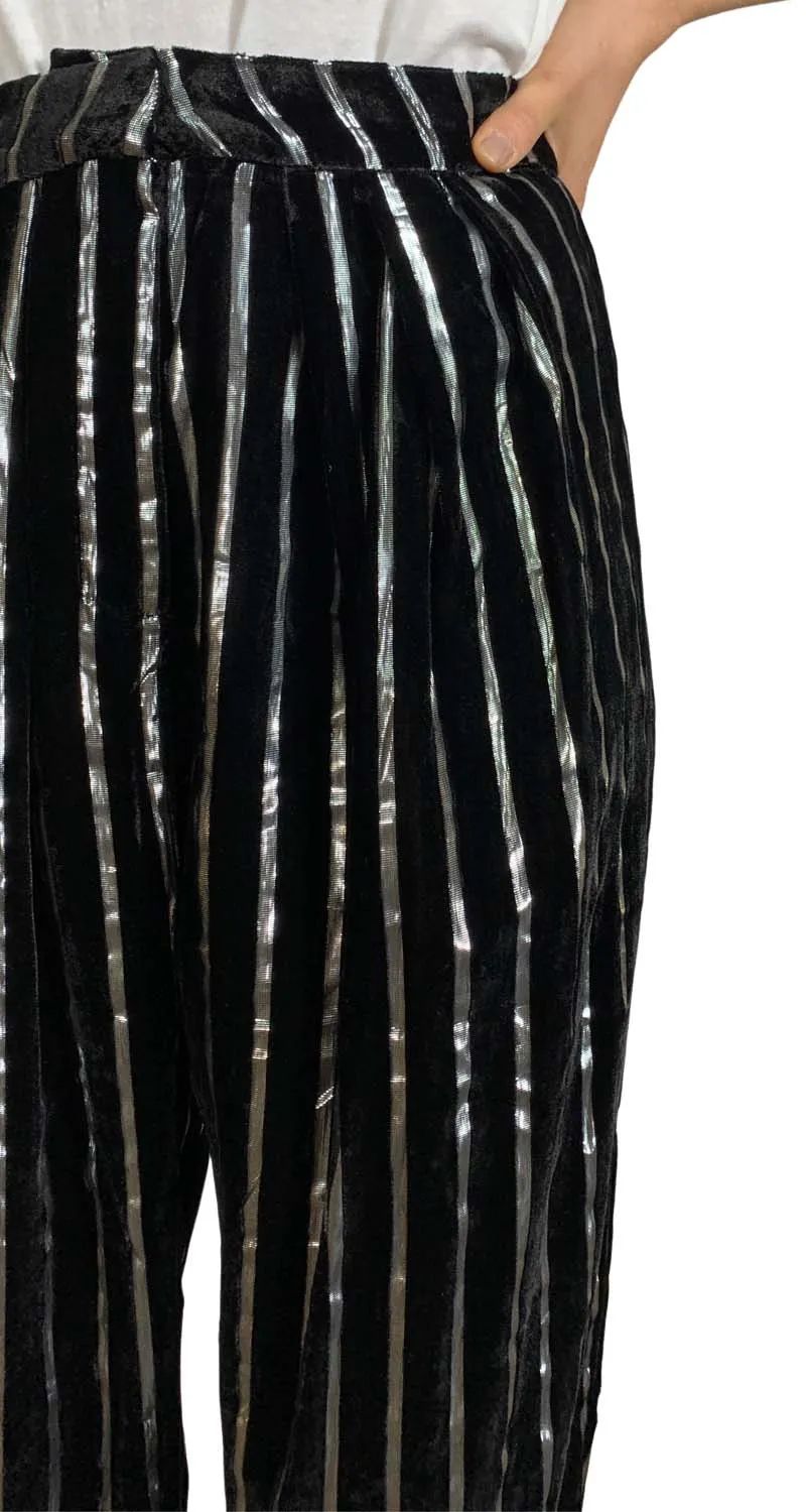 MAGMA Pantalón Palazzo Stripes Negro Lurex Weili Zheng by Magma