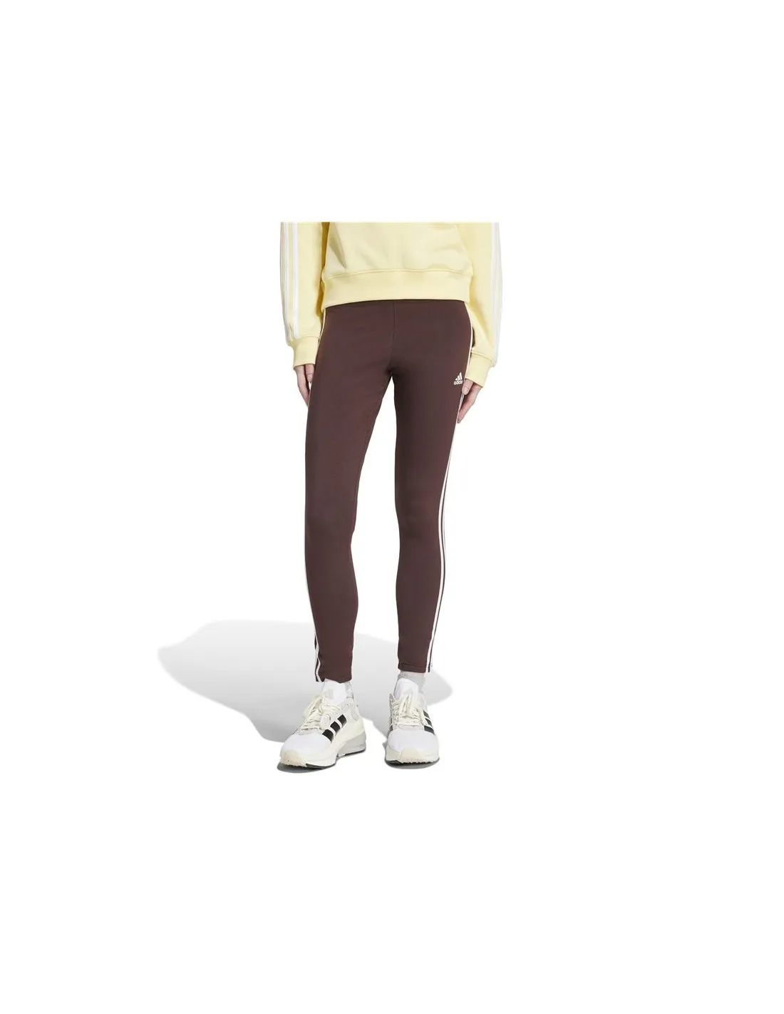 Mallas adidas Essentials 3 Bandas High Waisted Single Mujer Marrón