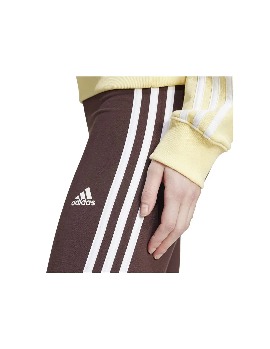 Mallas adidas Essentials 3 Bandas High Waisted Single Mujer Marrón