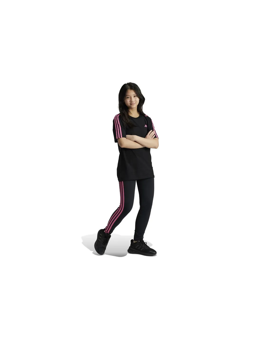 MALLAS ADIDAS ESSENTIALS 3STRIPES COTTON NIñA NEGRO