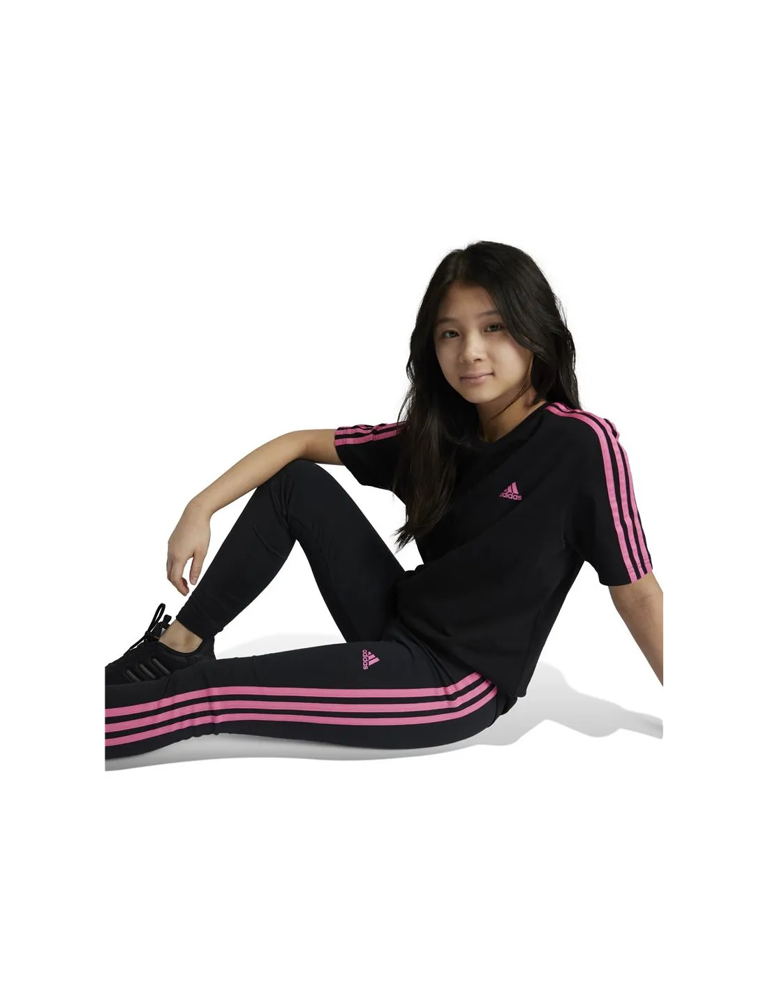 MALLAS ADIDAS ESSENTIALS 3STRIPES COTTON NIñA NEGRO