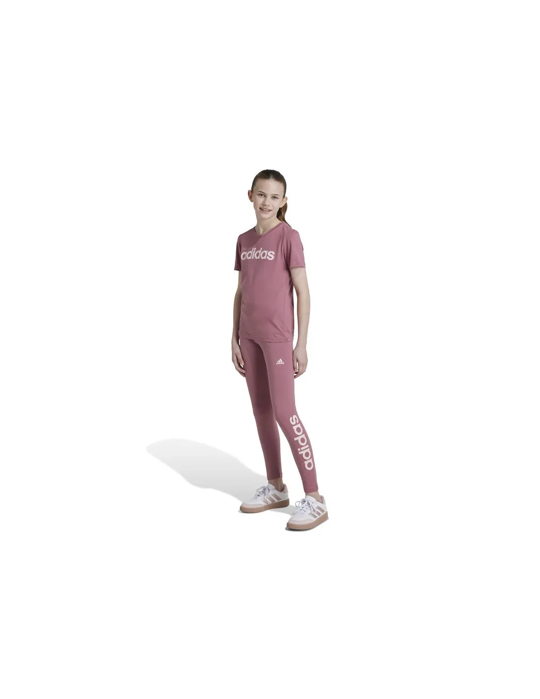 Mallas adidas Essentials Linear Logo Cotton Niña Rosa