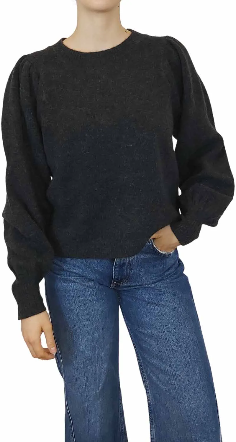 MANGO Sweater Gris Mangas Aglobadas