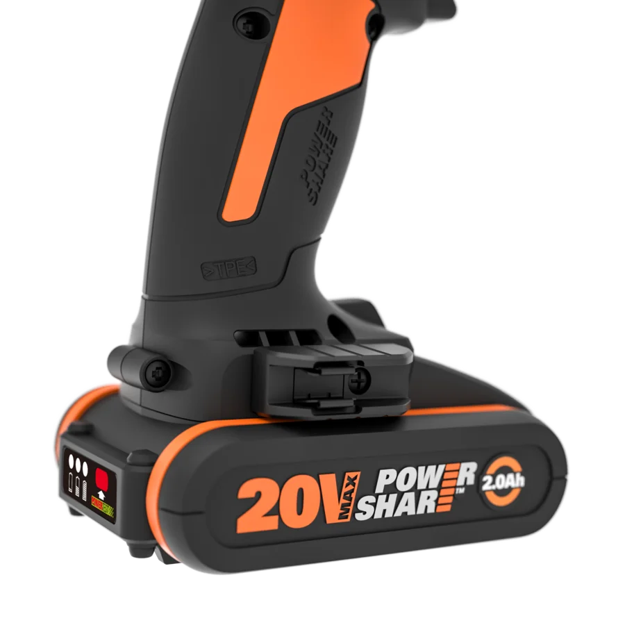 martillo perforador de impacto sin escobillas 20V 60Nm con 2 baterías de 2.0Ah, cargador y maletín de transporte