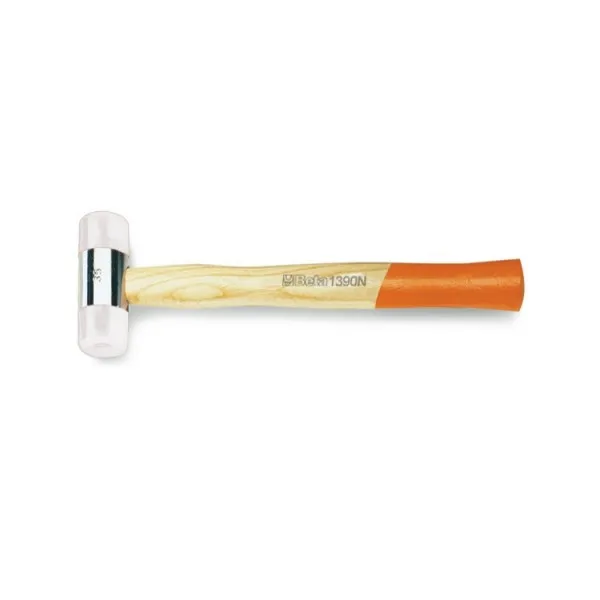 Mazo de cabeza intercambiable de nailon, con mango de madera