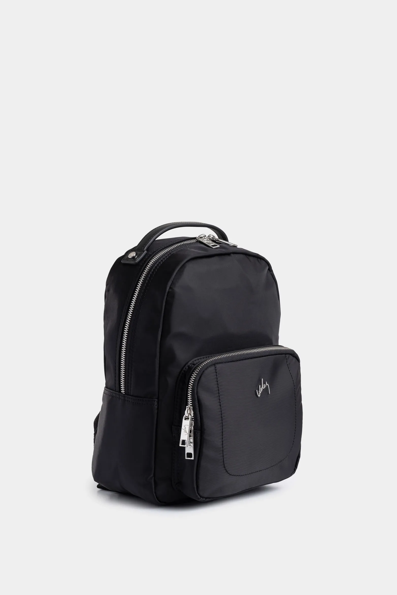 Morral Púrpura pequeño de lona para mujer manija cuero