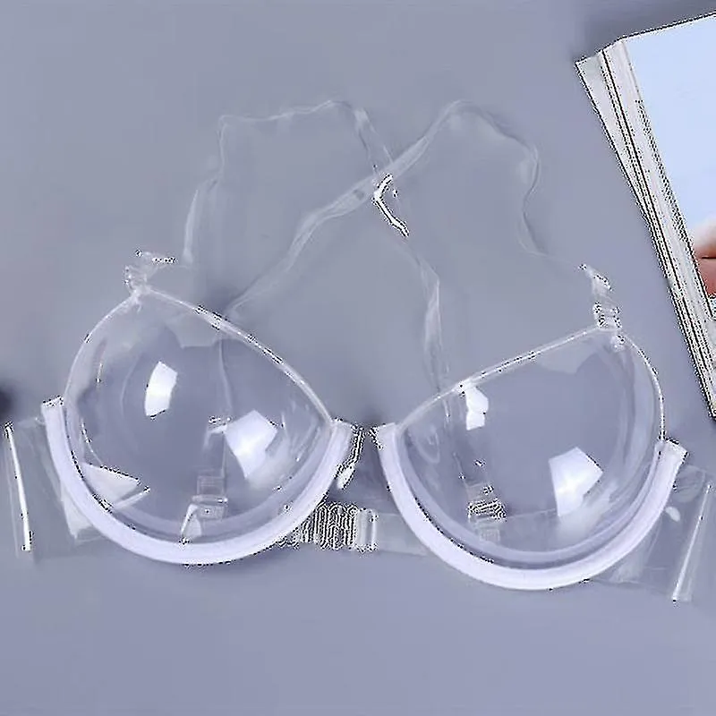 MUJER 3/4 TAZA TRANSPARENTE TRANSPARENTE PUSH UP BRA ULTRATHIN STRAP INVISIBLE BRAS ROPA INTERIOR