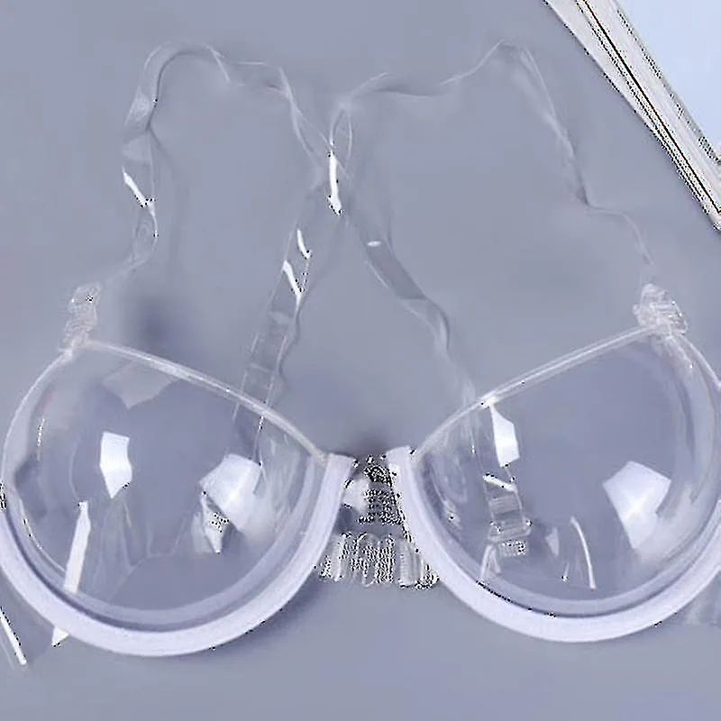 MUJER 3/4 TAZA TRANSPARENTE TRANSPARENTE PUSH UP BRA ULTRATHIN STRAP INVISIBLE BRAS ROPA INTERIOR