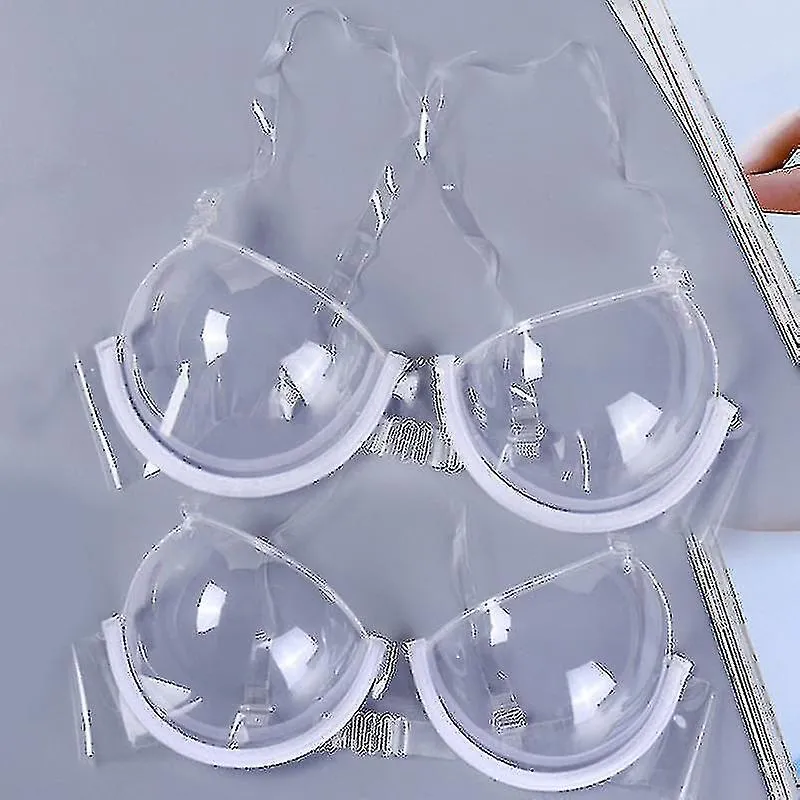 MUJER 3/4 TAZA TRANSPARENTE TRANSPARENTE PUSH UP BRA ULTRATHIN STRAP INVISIBLE BRAS ROPA INTERIOR