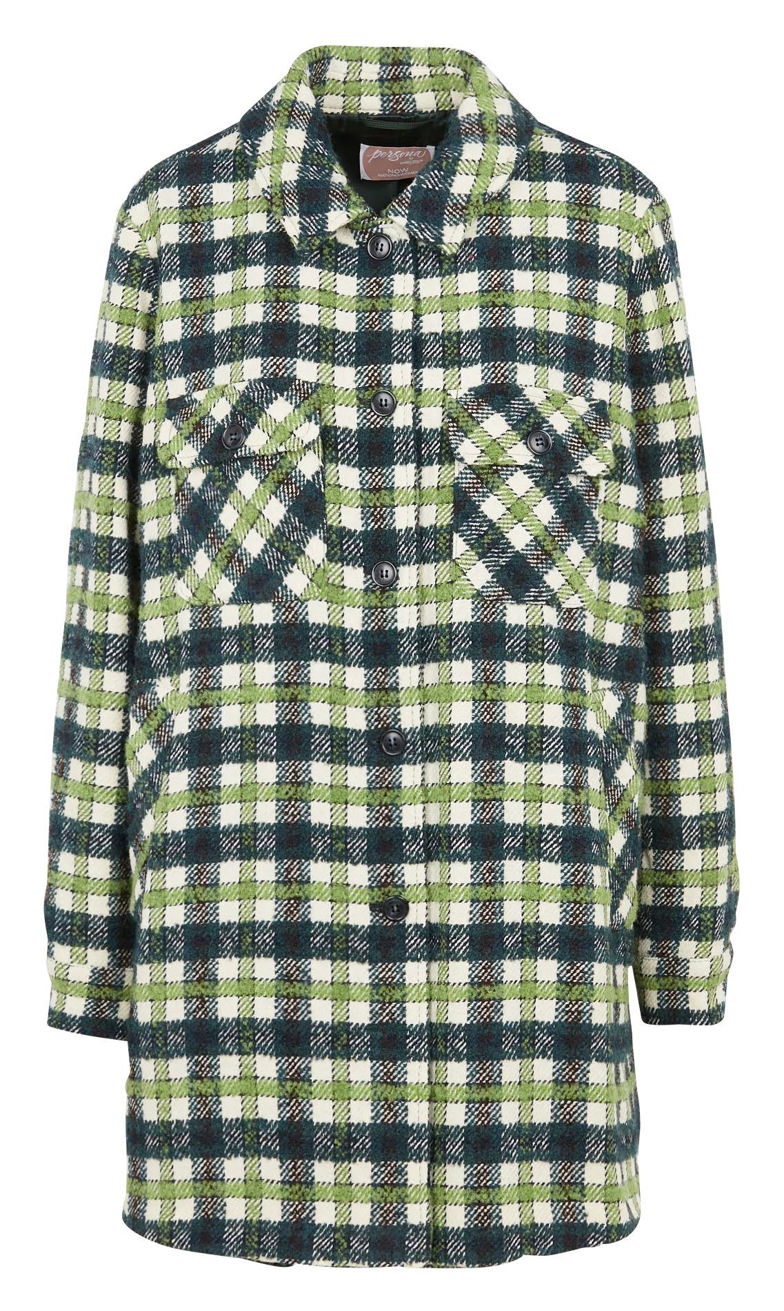 NACCHERA  CHAQUETA DE CUADROS CON CUELLO CLáSICO EN BLANCO