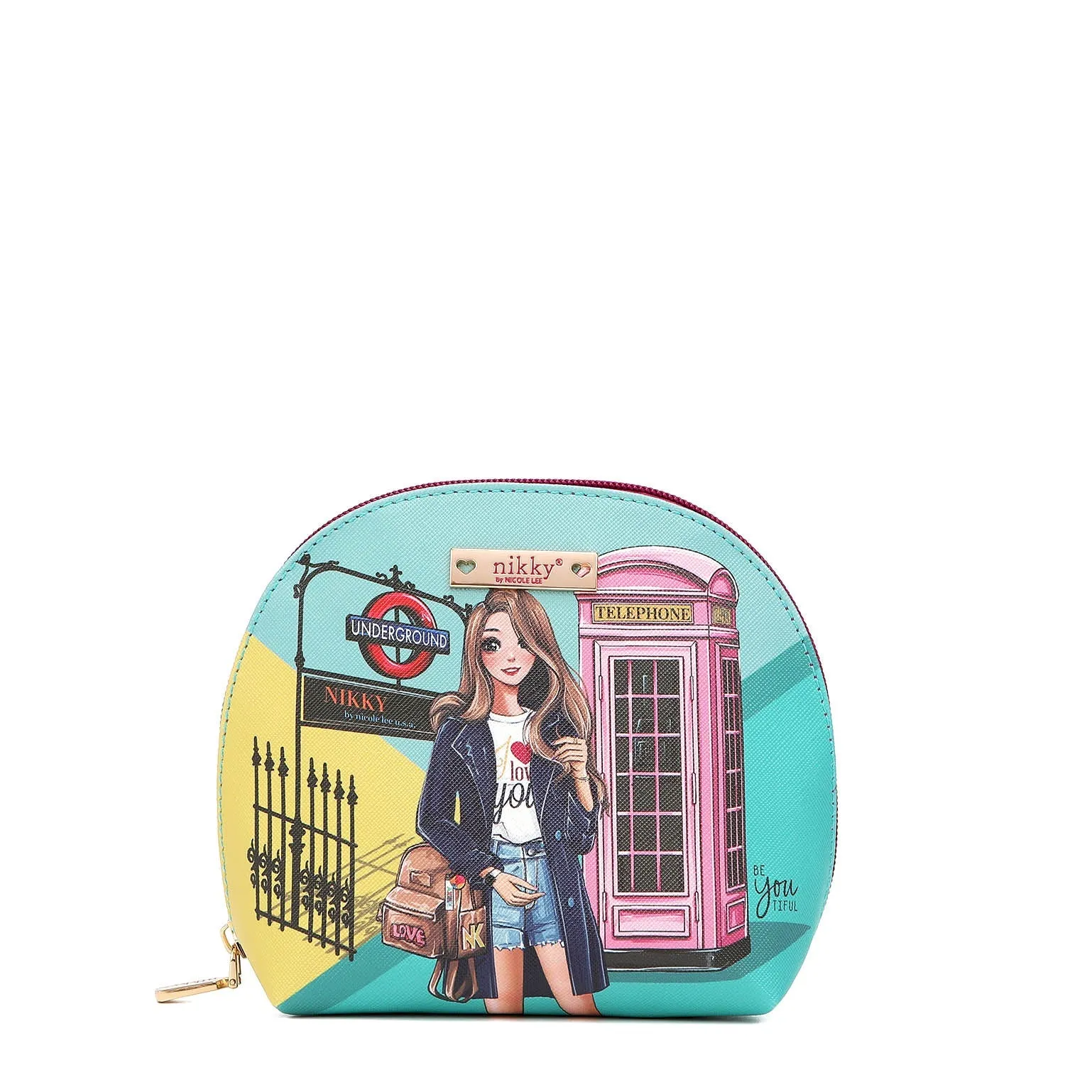 NIKKY Zip Around Cosmetic Pouch Neceser Con Cremallera
