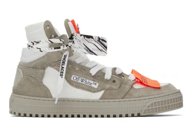 OFFWHITE 3.0 OFF COURT HIGHTOP SNEAKERS WHITE BEIGE SUEDE