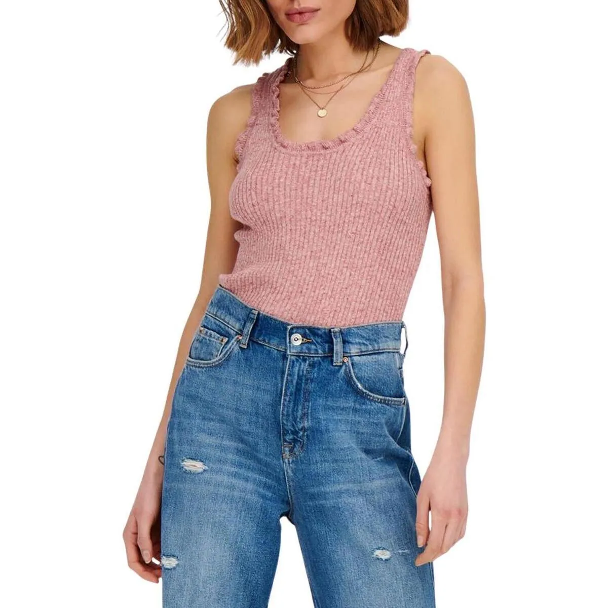 ONLLINA S/L RUFFLE PULLOVER