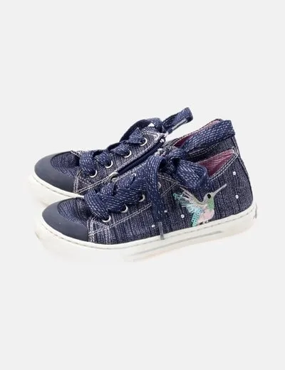 Pablosky Zapatilla azul detalle glitter