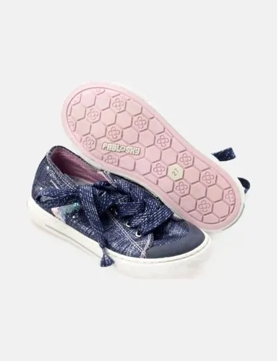 Pablosky Zapatilla azul detalle glitter