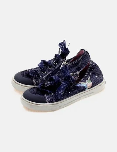 Pablosky Zapatilla azul marino glitter