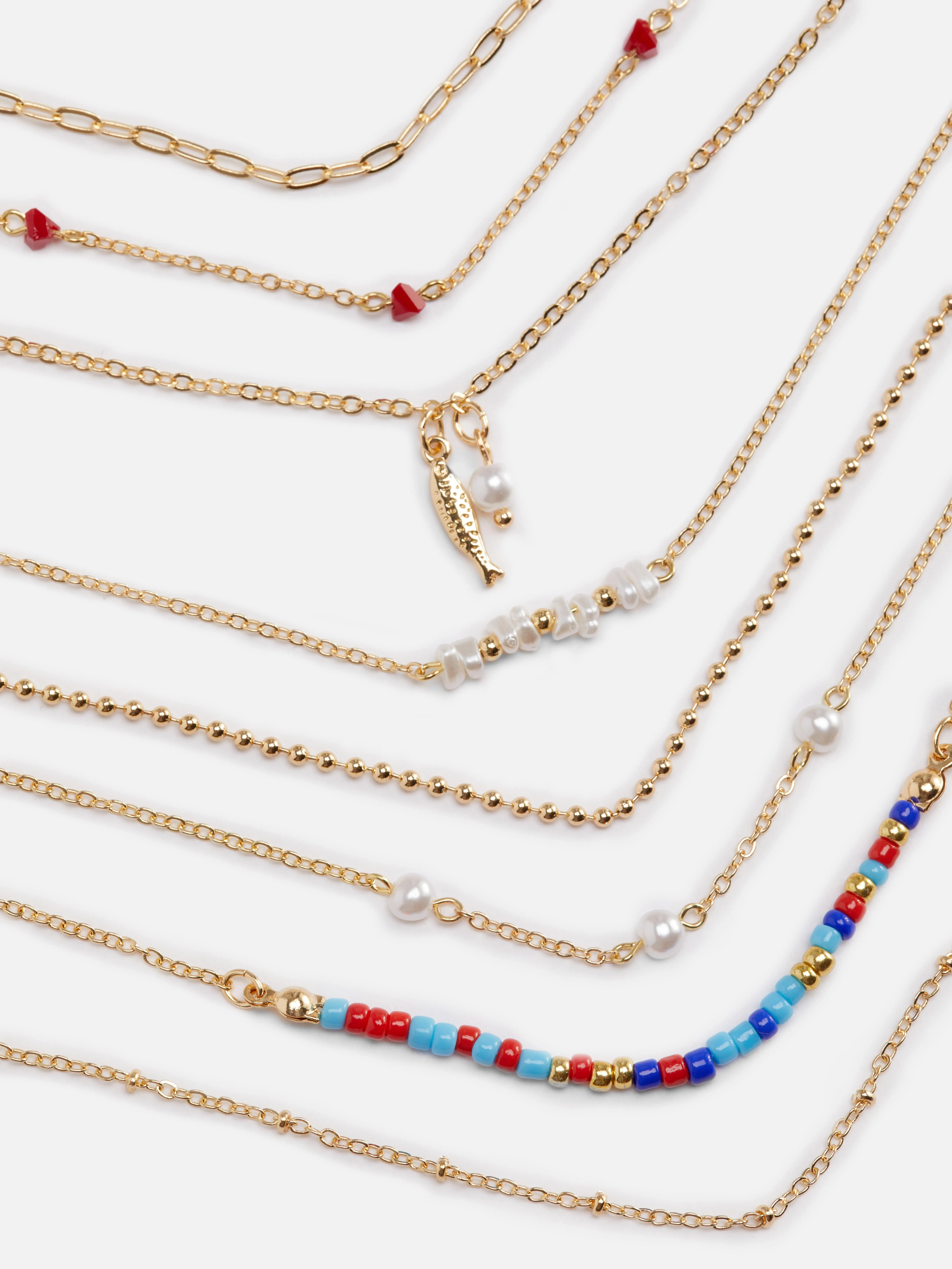 Pack de 8 pulseras mixtas de perlas sintéticas