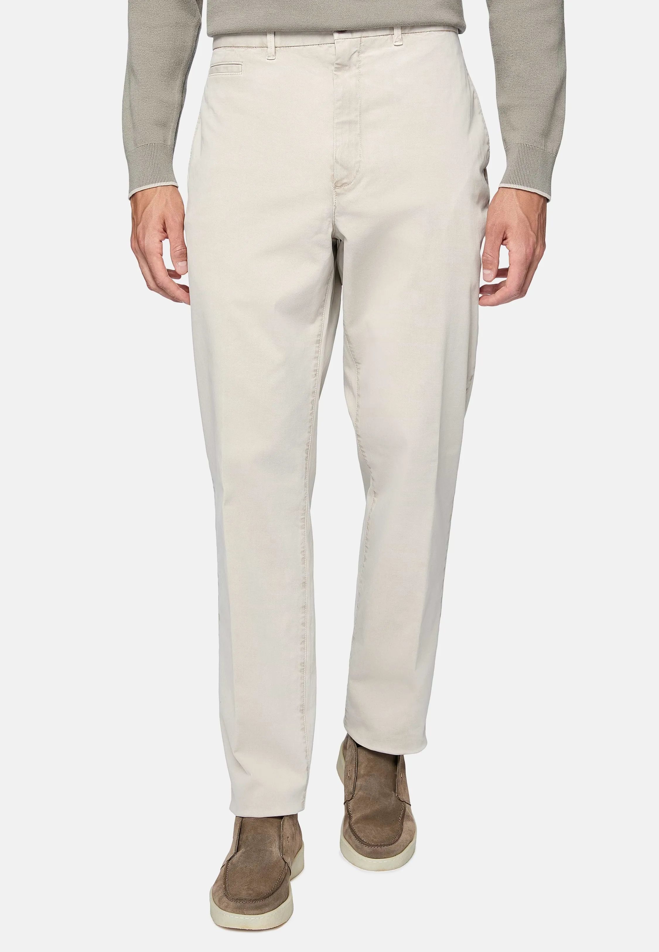 Pantalón De Gabardina De Algodón Elástico