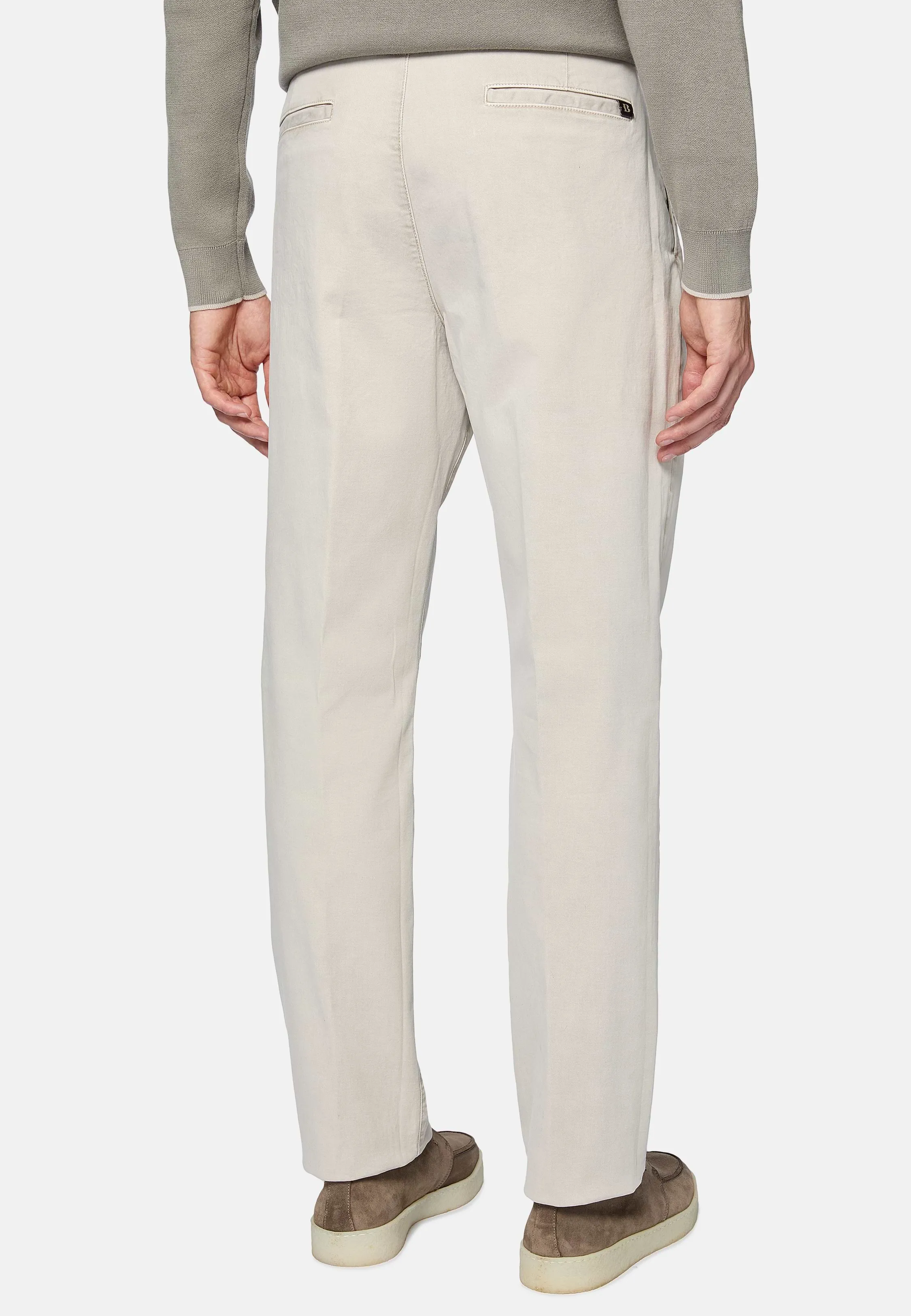 Pantalón De Gabardina De Algodón Elástico