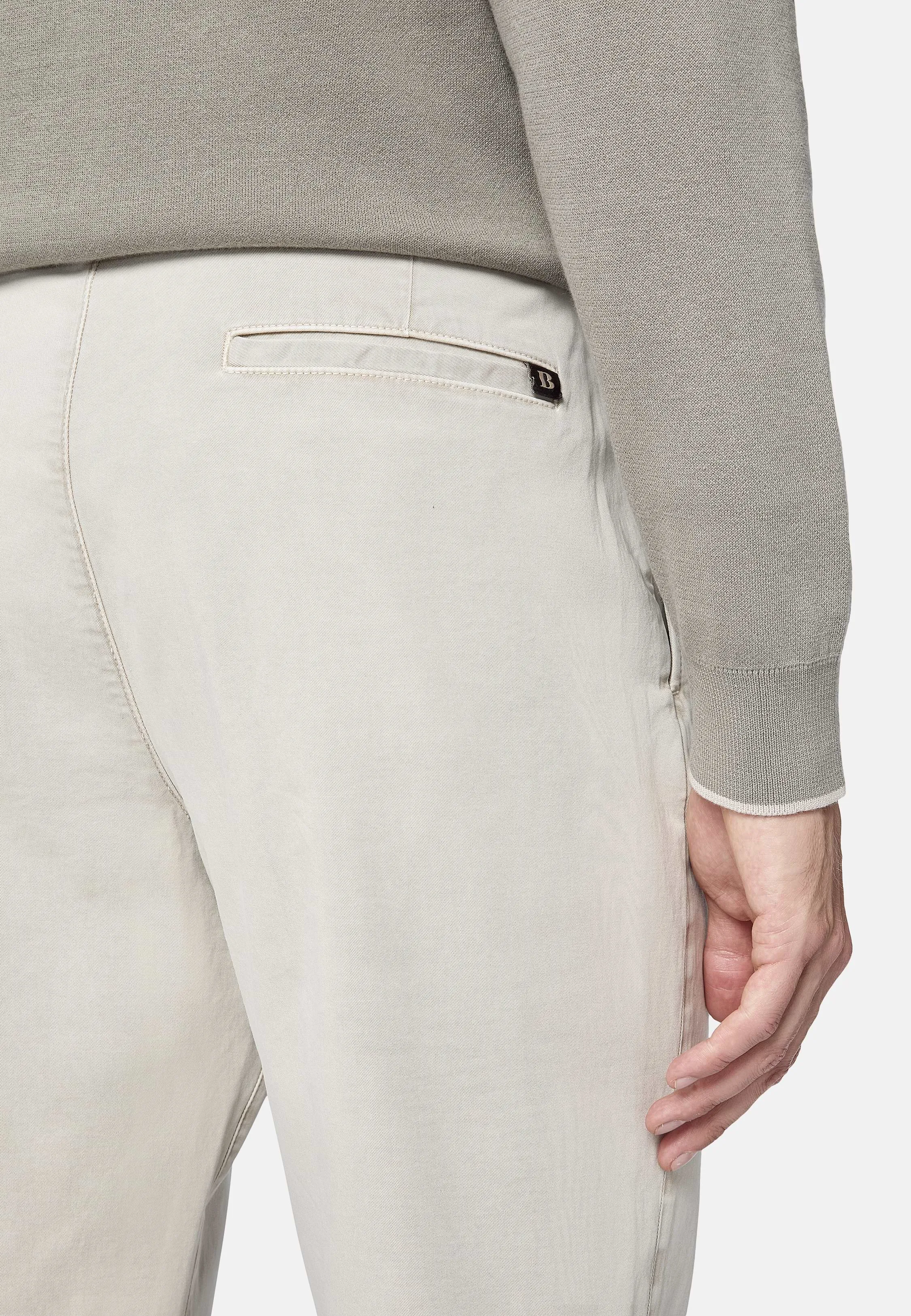 Pantalón De Gabardina De Algodón Elástico