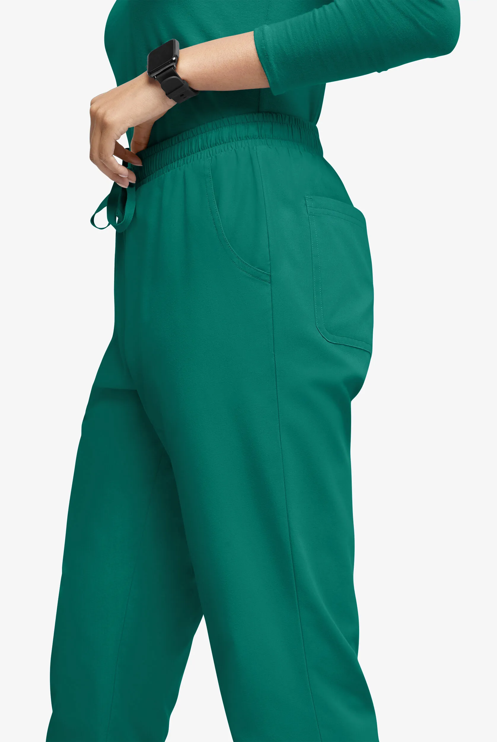 PANTAL&OACUTE;N M&EACUTE;DICO BUTTERSOFT ORIGINALS DE TIRO NATURAL ESTILO CARGO CON PIERNAS RECTAS Y 8 BOLSILLOS PARA MUJER