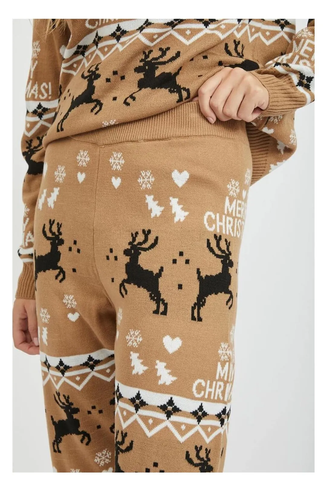 PANTALON NAVIDAD VIKNITTIN CAMEL