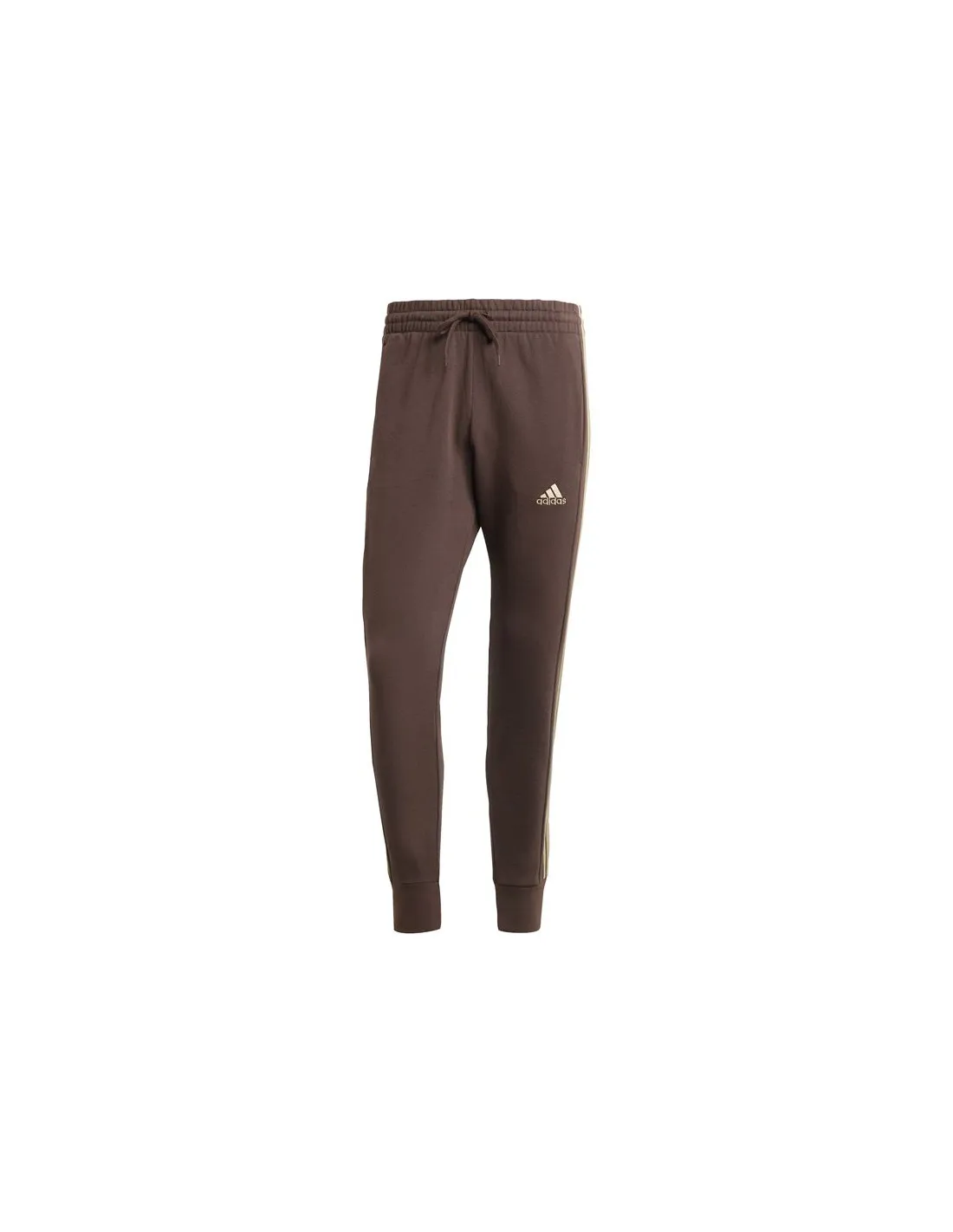 Pantalones adidas Essentials French Terry Tapered Cuff 3 bandas Hombre Marrón