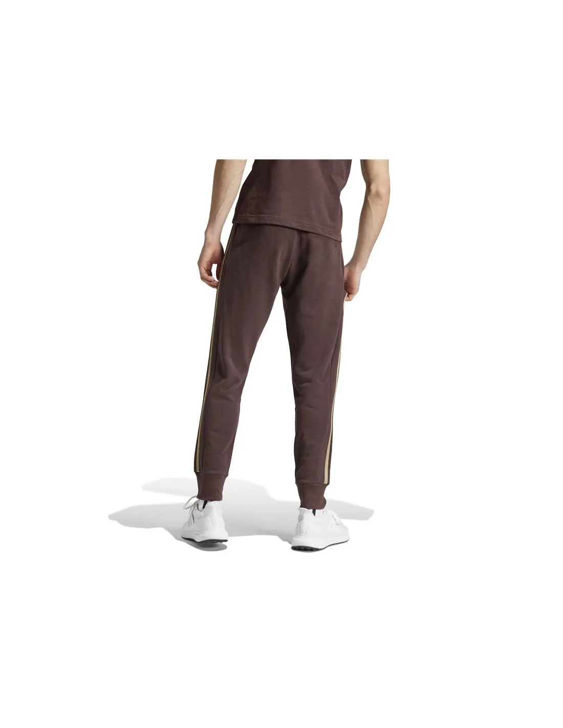 Pantalones adidas Essentials French Terry Tapered Cuff 3 bandas Hombre Marrón