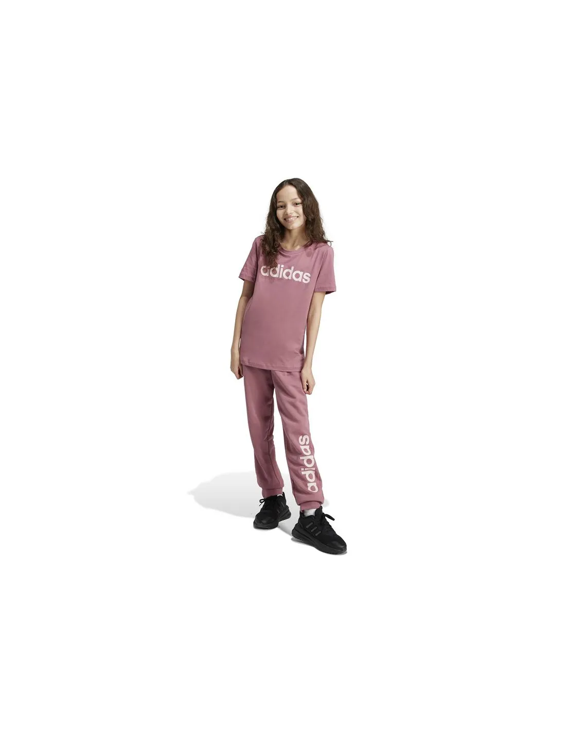 Pantalones adidas Essentials Linear Logo Cotton Niña Rosa