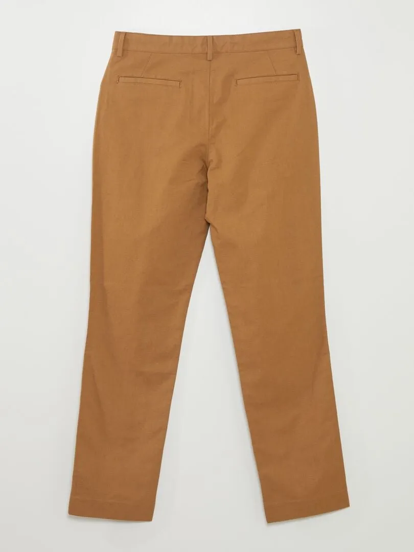 PANTALóN CHINO RECTO  BEIGE