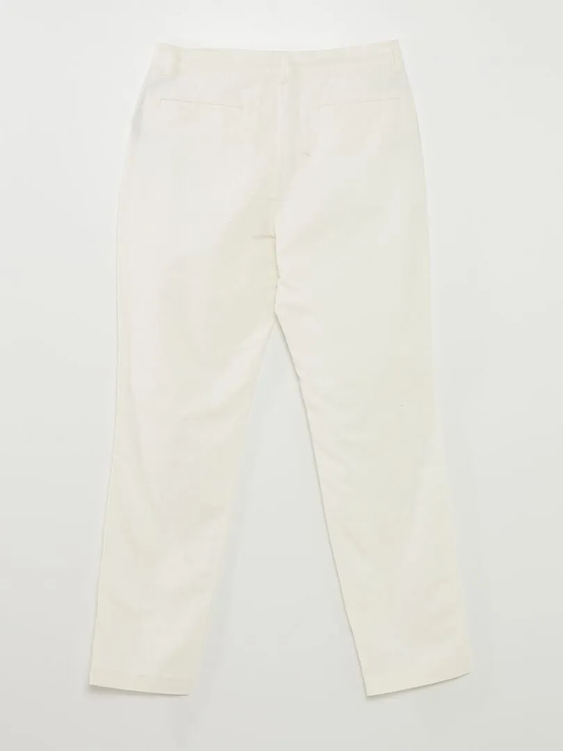PANTALóN CHINO RECTO  BLANCO