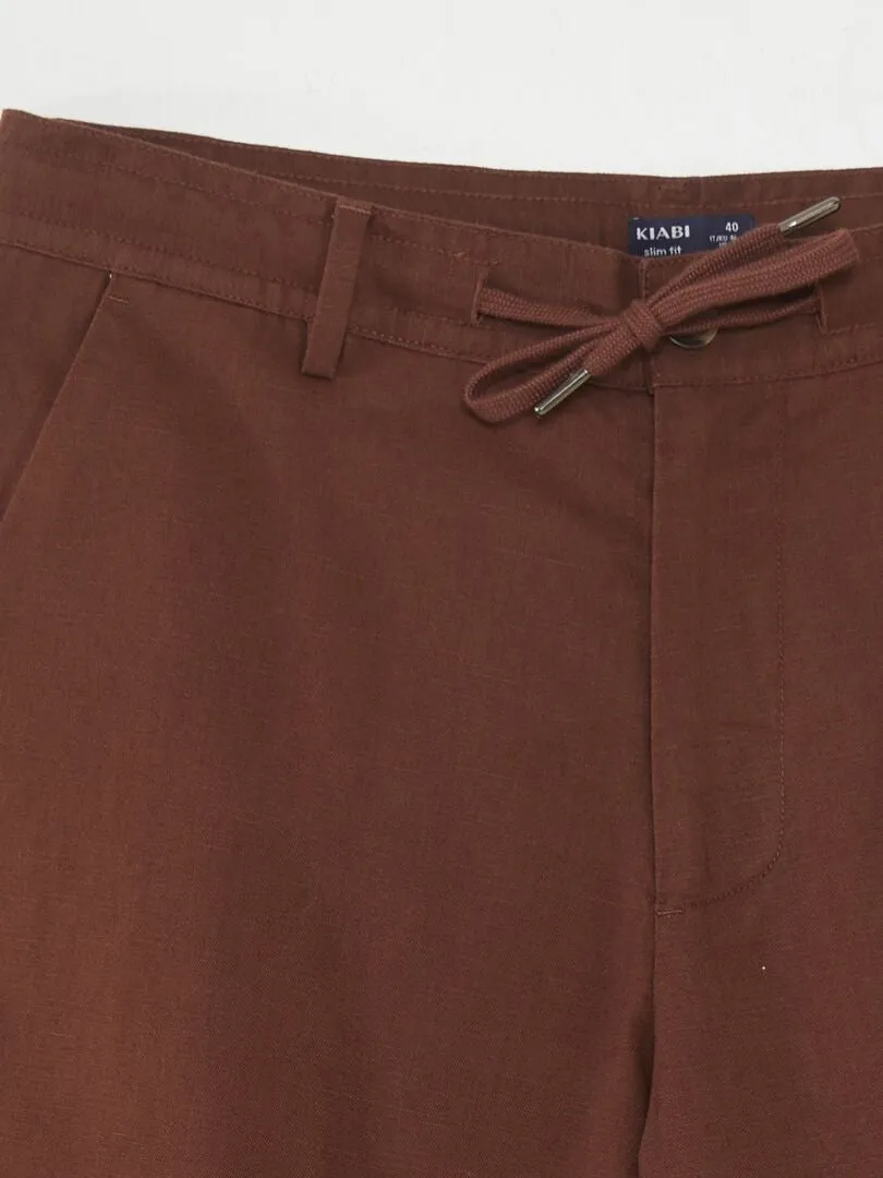 PANTALóN CHINO RECTO  MARRON