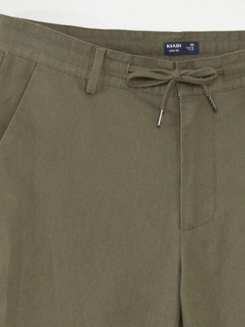 PANTALóN CHINO RECTO  VERDE